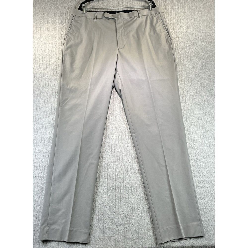 Peter Millar Men Dress pants (40) Light Gray relaxed fit polyester cotton blend